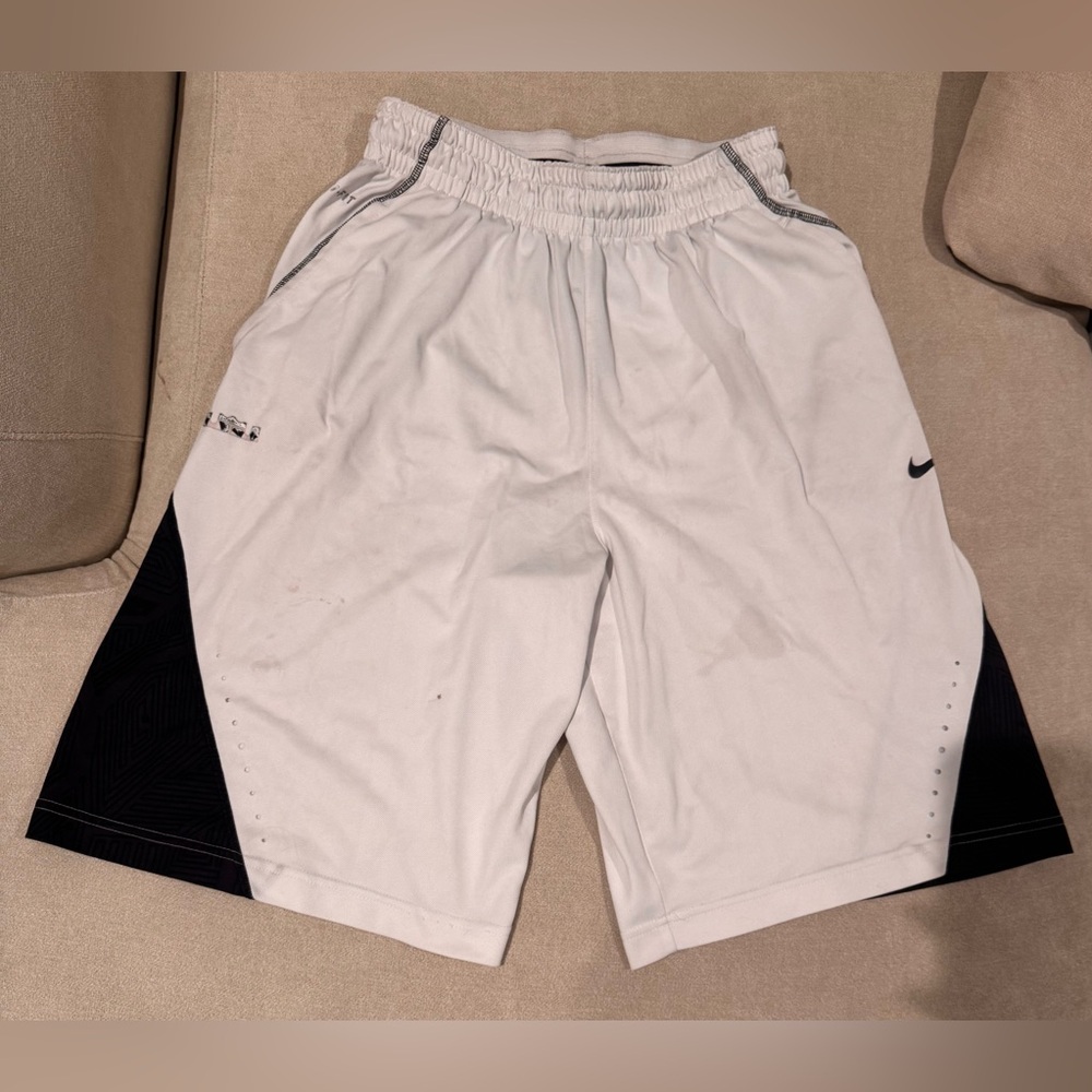 Nike Men's White Shorts with Black Accents